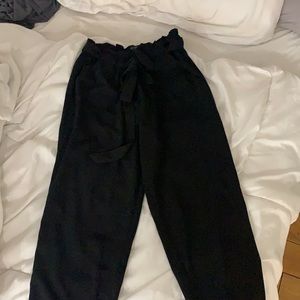 High Waist Tie Waist Pants